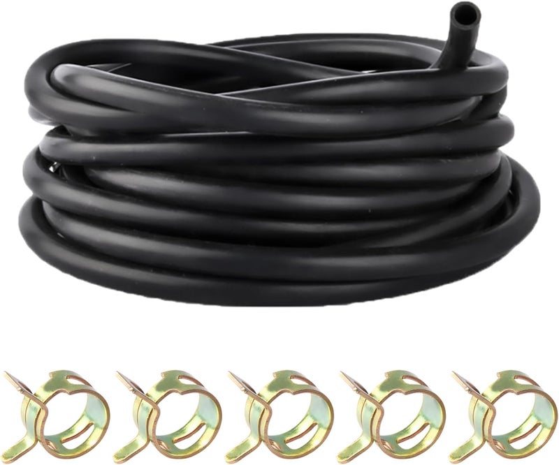 Impesur 3/8" Silicone Vacuum hose, 10FT Vacuum Hose Automotive Black (ID 10mm) 130PSI Max Pressure with 5 Hose Clamps - Image 1